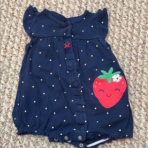 Carter's Navy Blue Strawberry Bodysuit
